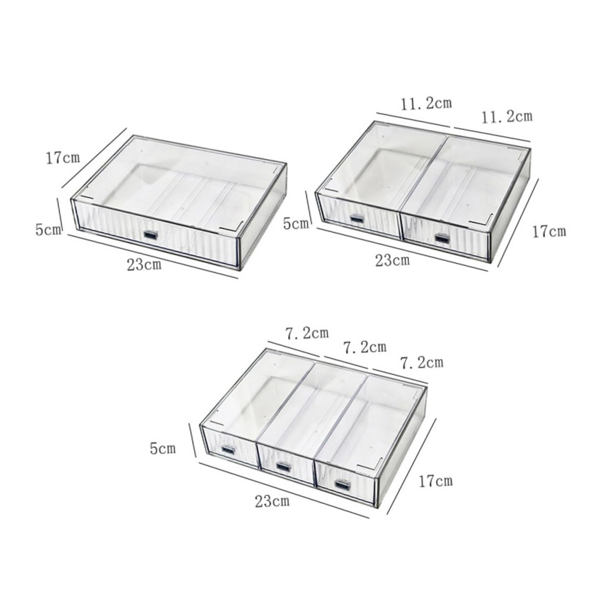 3pezzi Oggetti in Plastica Resistente Organizer Scrivania Multipli Per Cosmetici e Cancelleria Scatola Portaoggetti Per Organizzazione e Stoccaggio