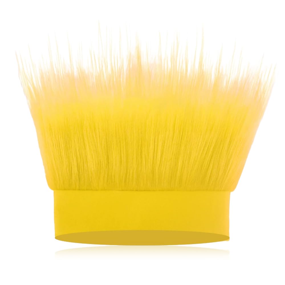 lunictto Yellow Hairy Costume Headband, Vibrant Faux Fur Hairband for Fancy Dress, Sports Events and Cosplay