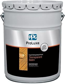 5 Gal ProLuxe SIK42078 Natural Log & Siding Exterior High Performance Two-Coat Wood Finish, Transparent Satin