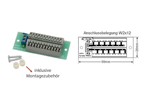 Onpira® Stromverteiler Verteiler W 2x12 mit Schnellanschlussklemmen mit Montagematerial 2St.