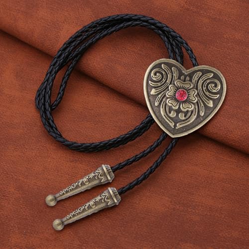 Image of Bolo Tie for Men Women Western Cowboy Bolo Tie Heart Necktie Cowboy Carter Fan