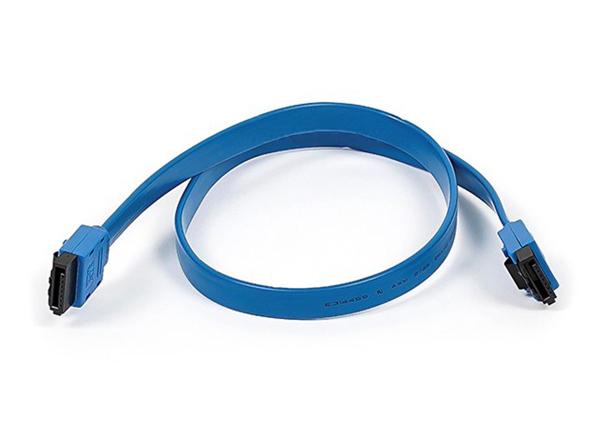 Monoprice 108782 18-Inch SATA 6Gbps Cable with Locking Latch, Blue