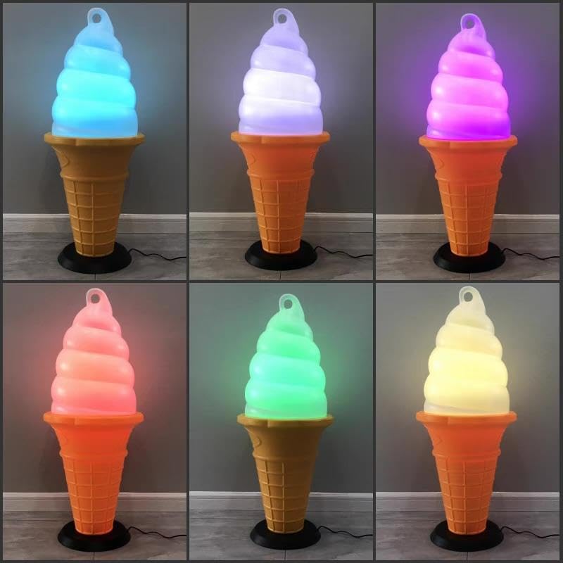 アイスクリームオブジェ LEDライト付き 大きめ Amazon.co.jp: ☆照明付き☆ 特大 店舗用ディスプレイ カラフル照明