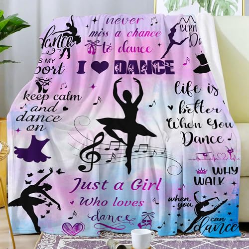 Dance Blanket Dance Gifts for Girls Ultra Soft Flannel Dancers Throw Blanket Merch Dancer Gifts for Dance Team Dancing Lovers Stuff 50