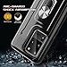PLESON Samsung Galaxy S20 Ultra Case, Military Grade Drop Tested, Hybrid Slim Fit Hard Back Shockproof Protective & Soft TPU Bumper with Ring Kickstand Case for S20 Ultra Phone Case 6.9 Inch, Black