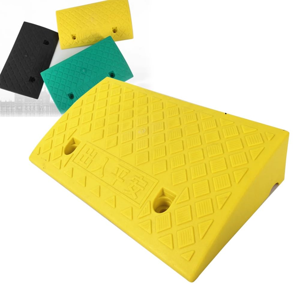 Rampas para sillas de Ruedas Rampas de Coche for caída de 5-13 cm, rampa de acera Ligera, rampas de umbral de Goma for Puerta de escalones(Yellow,50 * 22 * 5Cm)