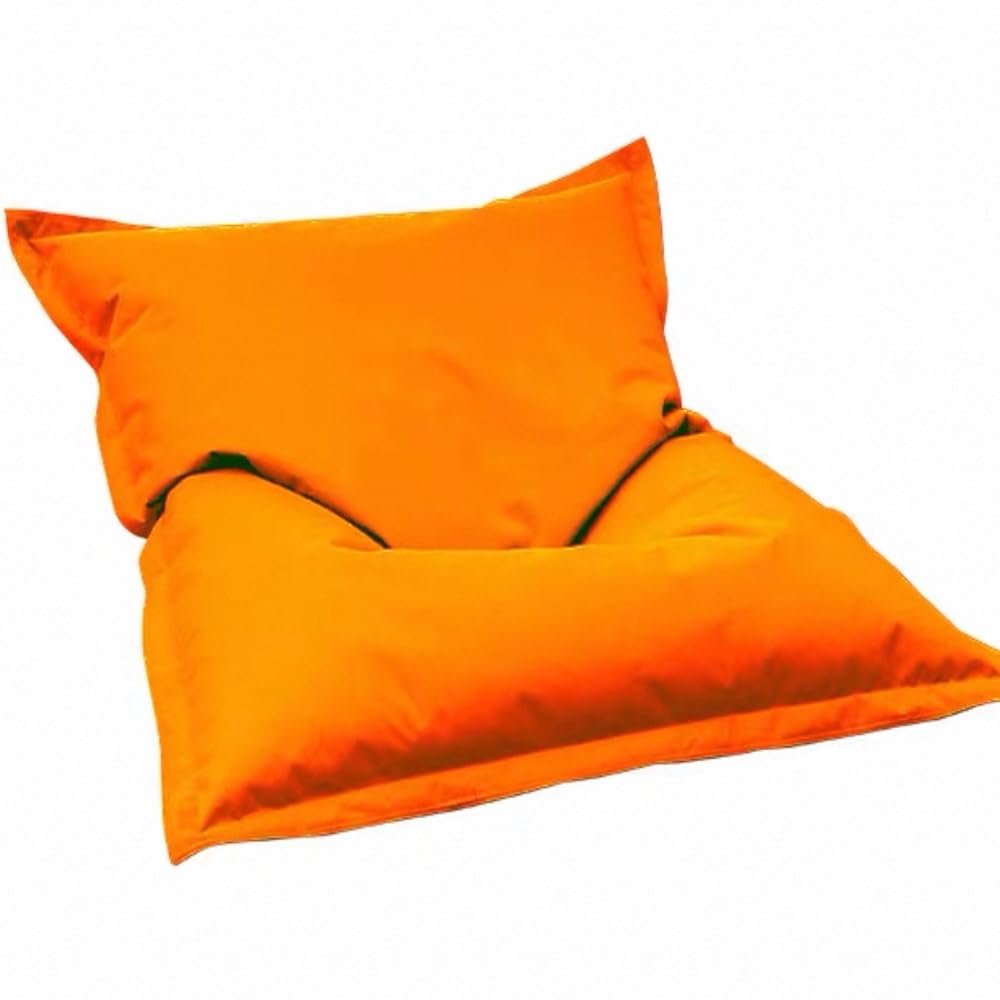 SXBCyan Impermeable Funda Sillón Puff Exteriores (sin Relleno), Oxford Funda Puff Rectangular por Niños y Adultos Resistente a UV Ideal para Jardín, Playa, Piscina(Orange Yellow,140x180cm)