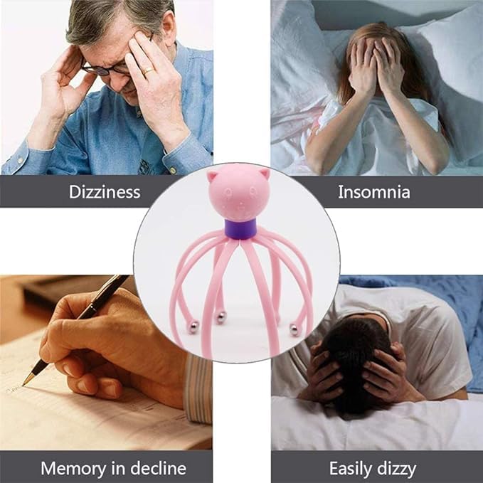 SwissHome Revitalize Your Scalp and Neck with our Hair Growth Vibration Hand Comb Massager - Ultimate Relaxation and Stress Relief for Spa Therapy (Pack Of-1 Pink) 2