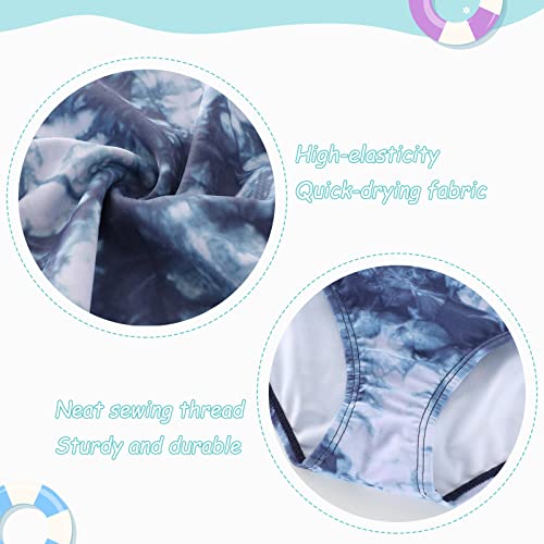 Image of Girls One Piece Swimsuits Tie Dye Bathing Suit Hawaiian Summer Swimwear for Girls 3-16 Years