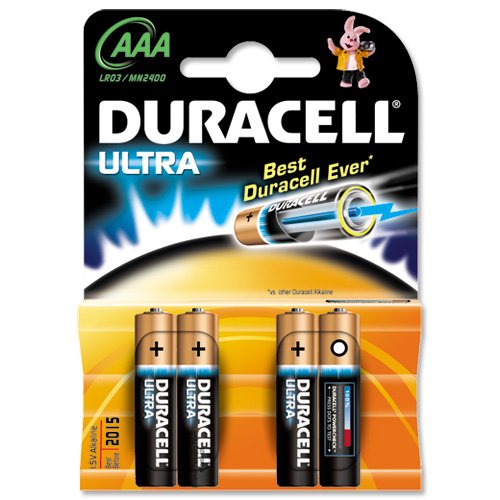 Preisvergleich Produktbild Duracell Ultra MN2400 Battery Alkaline 1.5V AAA Ref 75051959 [Pack 4]