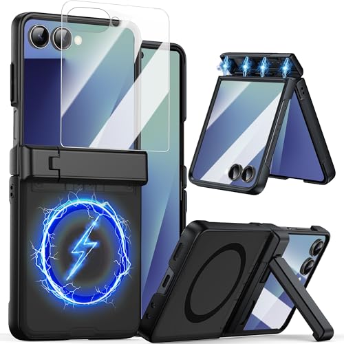 Coque Samsung Z Flip 7 NINKI avec protection charnière et support Magsafe noir