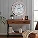 CLXEAST 18 Inch Illuminated Outdoor Clock with AI Smart Sensor, Large Farmhouse Wall Clock with Temperature & Humidity,Weathered White Finish,Unique House Warming Gifts