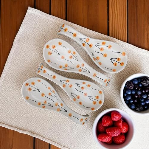 Image of Malaikah Ceramic Spoon Rest Balloon Pack of 4 for Home, Kitchen, Dining, Kitchen Decor & Gifting