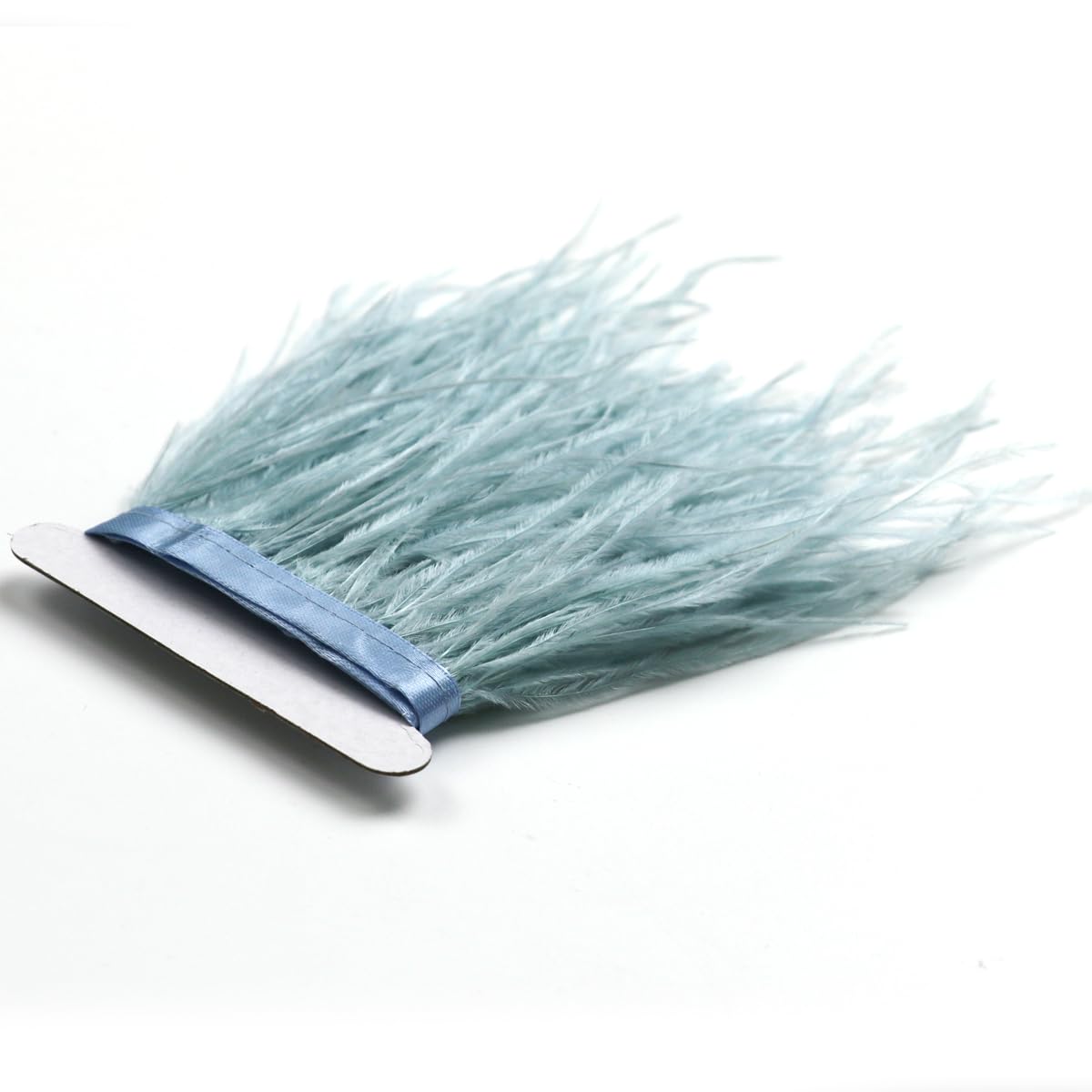 Lot De 1 M Plumes D'Autruche Blanches Avec Ruban De Satin - Pour Couture Et Décoration