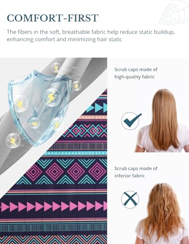 Image of Scrub Caps for Men and Women with Buttons, Classic Surgical Caps | Double-Sided Printed, Adjustable,Long Hours, Sweatbands, Fabric Help Reduce Static Buildup