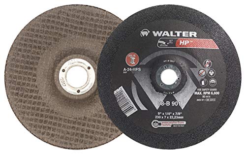 Promo Discount Up To 70% Off Walter 08B715 HP Grinding Wheel - [Pack of 10] A-24-HPS Grit, 7 in. Durable Abrasive Finishing Wheel with Arbor Hole Fastening. Abrasive Wheels