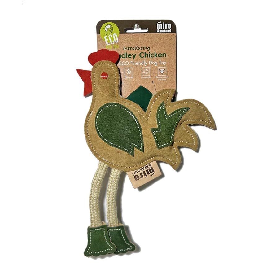 Miro & Makauri Eco Friendly Leather Dog Toy - Chadley Chicken (31 x 20 x 4cm Approx)