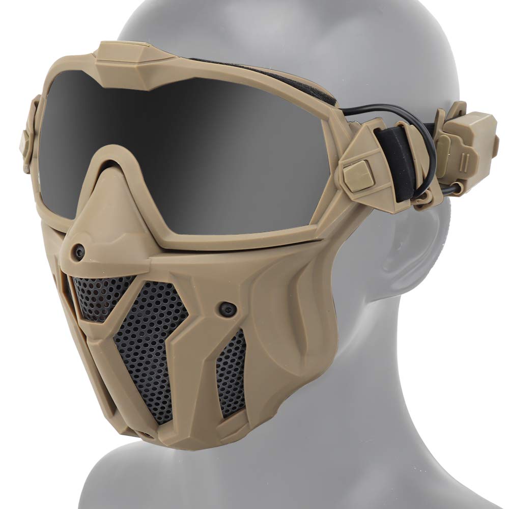 DETECH Maschera tattica per softair, paintball, con sistema di ventilazione anti-appannamento, protezione integrale del viso, traspirante, combattimento di guerra CS