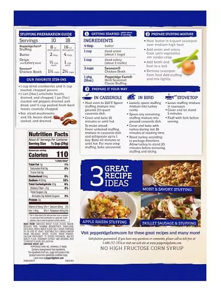 Vista 2 de Paquete - Pepperidge Farm Herb Seasoned Stuffing 3, bolsas de 16 onzas en embalaje Icemans Thunder Expert