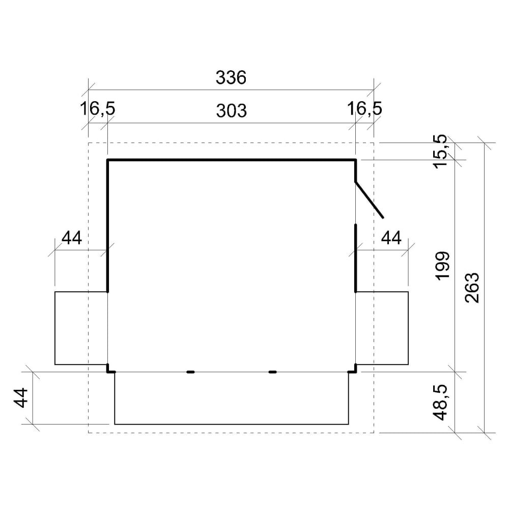 TIMBELA Abri de Jardin en Bois M150B – Kiosque Bois - Stand Marché avec 5 Fenêtres, L336xP263xH232 cm / 6 m², Facile à Monter et à Démonter, Bar Jardin