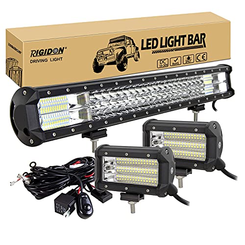 RIGIDON 60cm 324W ledƓ Rrl[VLEDCg o[ƗphCrOCg + 2 135WL[uLEDƓ + 1 C[n[lXLbgy2pzSUV ATV UTV W OƓ _Ƌ@B  e