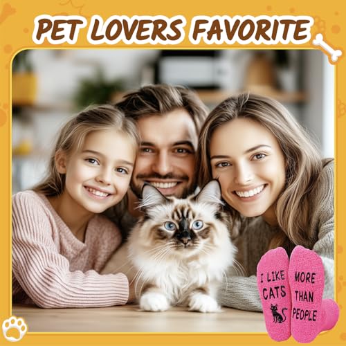 Image of HAPPYPOP Fuzzy Animal Gifts Women - Unique Cow Penguin Cat Goat Socks for Woman Teen Girls