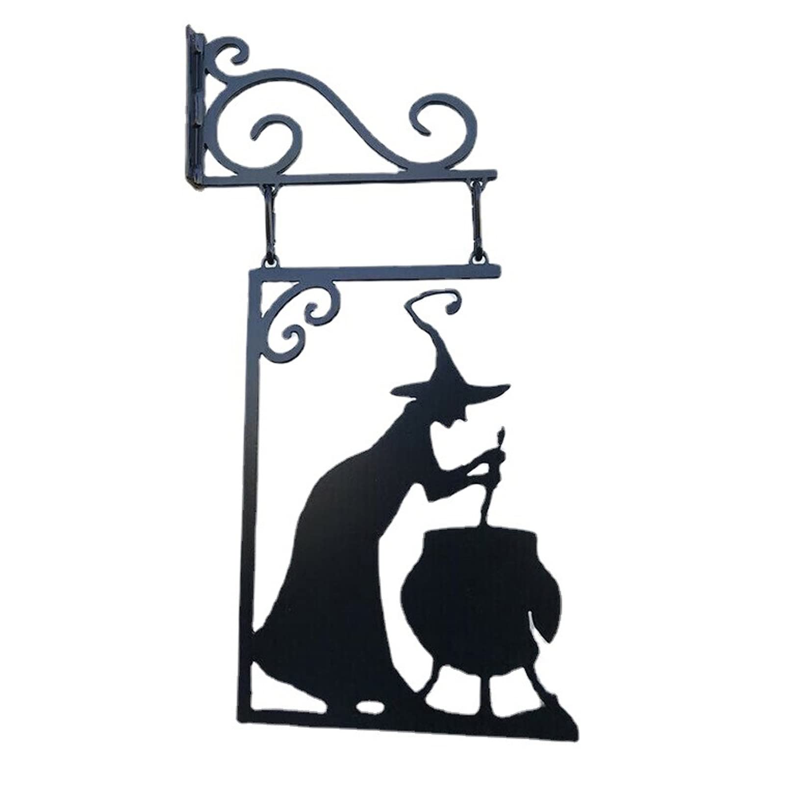 BYIYGSL Halloween Witch Cauldron Silhouette Wall Decor,Wrought Iron Witches Cauldron Wall Hanging Ornament,Hanging Wall Art Home Decoration for Home Garden Party Decor
