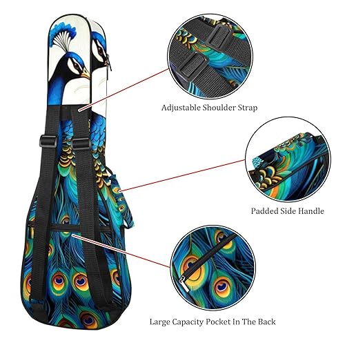 Waterproof Oxford Cloth Ukulele Bag Fairy with Bird and Flower Durable & Stylish Ukulele Case with Storage Floral Peacock - Les Beatles, Paul McCartney, John Lennon, RIngo Starr, George Harrison Waterproof Oxford Cloth Ukulele Bag Fairy with Bird and Flower Durable & Stylish Ukulele Case with Storage Floral Peacock – Image 4