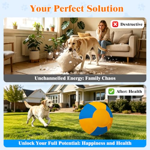 Image of 18 Inch Dog Herding Ball Replacement Cover (Cover Only) | 1000D Tear-Resistant Oxford, Hidden Zipper. Revitalizes 18 inch Agility Balls For Corgis, Frenchies & Small Breeds