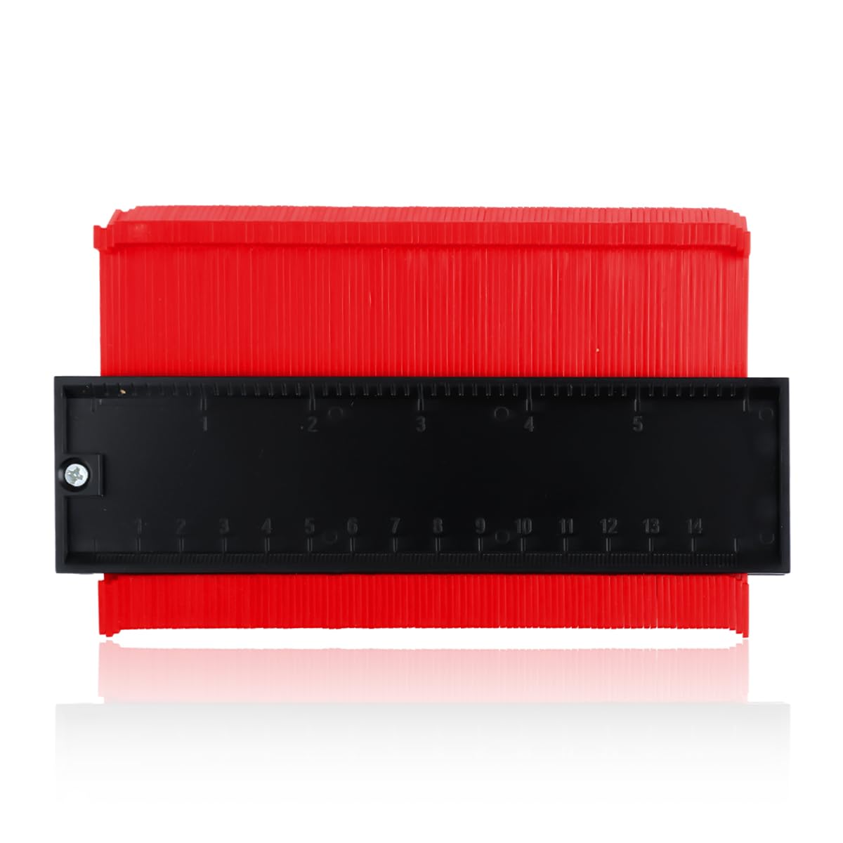 Lotsdonxia Red Abs Metal Locking Profile Gauge, 14Cm Shape Duplicator For Woodworking, Carpentry, Tiling And Diy Projects