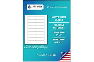 Premium Label Supply White Sticker Address Labels - Laser/Ink Jet Compatible -...