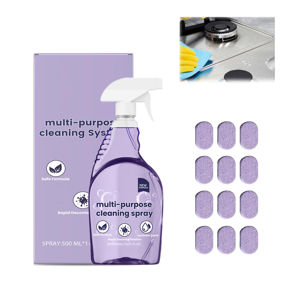 Dr Clean Spray Cleaner For Ovens with Concentrated Cleaning Tablets, Multipurpose Cleaner Easy Cleaning Of Grease and Stains On The Kitchen Hob and Cooker, for Kitchen, Bathroom (1PC)