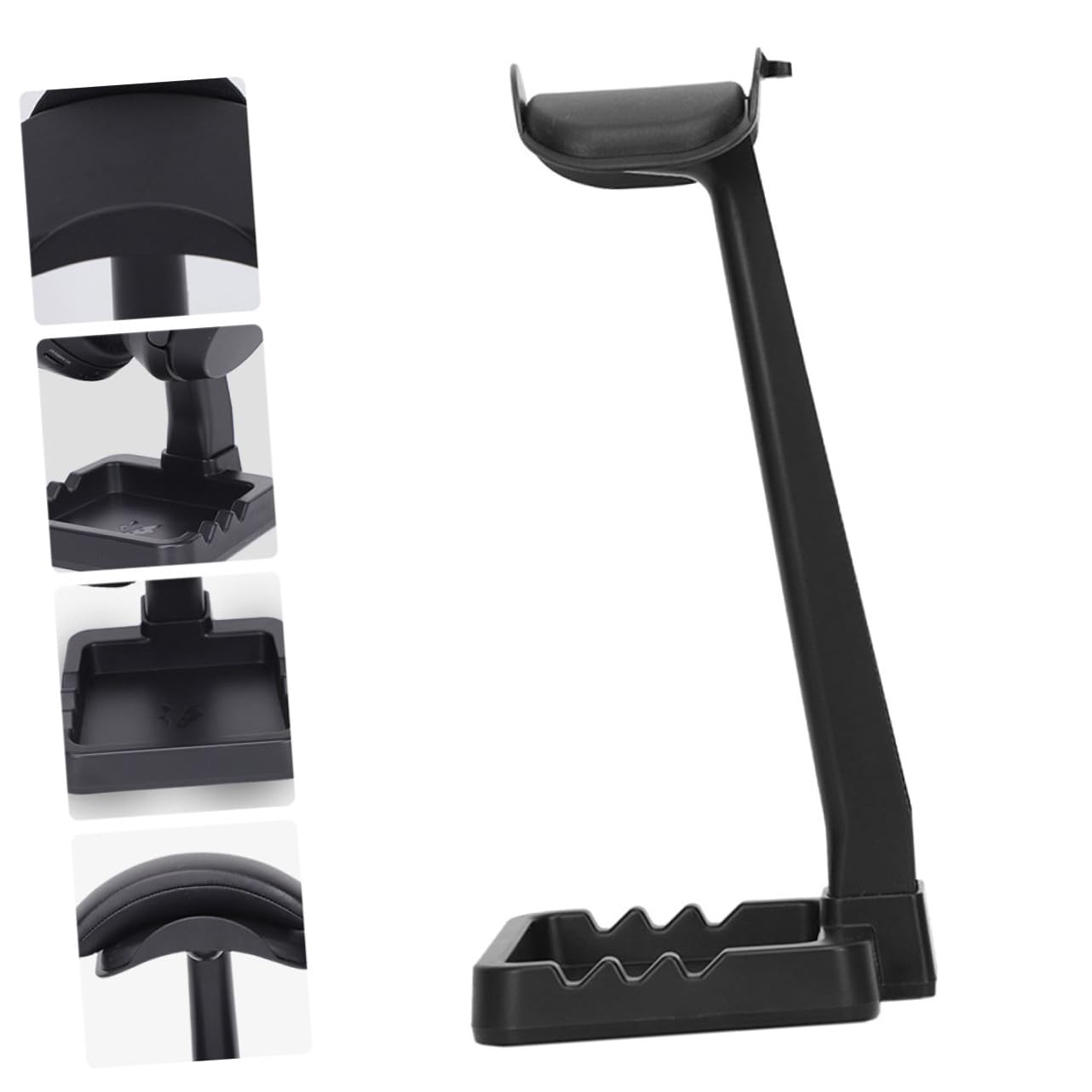 Supporto per Cuffie da Tavolo Nero, Rack per Computer | Abs e Tpu, Struttura Robusta da 3kg, per Scrivania e Postazione Computer