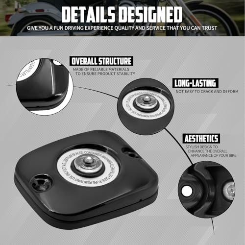 Front Brake Master Cylinder Cover for Harley Dyna Softail Touring Black by cooideamoto - Used condition - Image 4