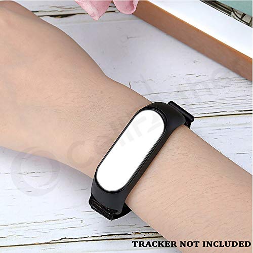 Image of CellFAther Nylon Wristband Strap Compatible for Mi Band 6 /5 /4 /3 Adjustable Sport Wristband Synthetic Fabric Strap (Black)
