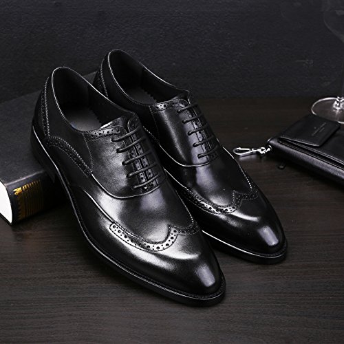 Amazon.com | Men's Business Leather Shoes Lace Up Dress Shoes Casual  Wedding Formal Leather Shoes Handmade Cowhide,Black-38/UK 5.5/US 6.5 |  Oxfords