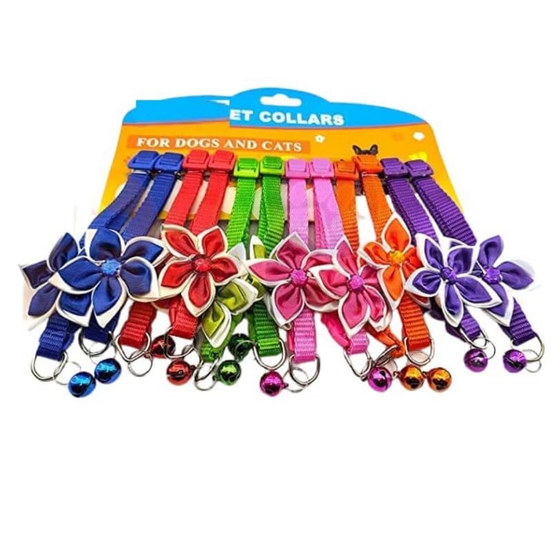KittuPet Pack of 12 pcs Collar Flower Deisgn Interactive Collar for Your Kitten Pupies Dog Size 10 MM Random Color (B0CY8524XP) Amazon Price History, Amazon Price Tracker