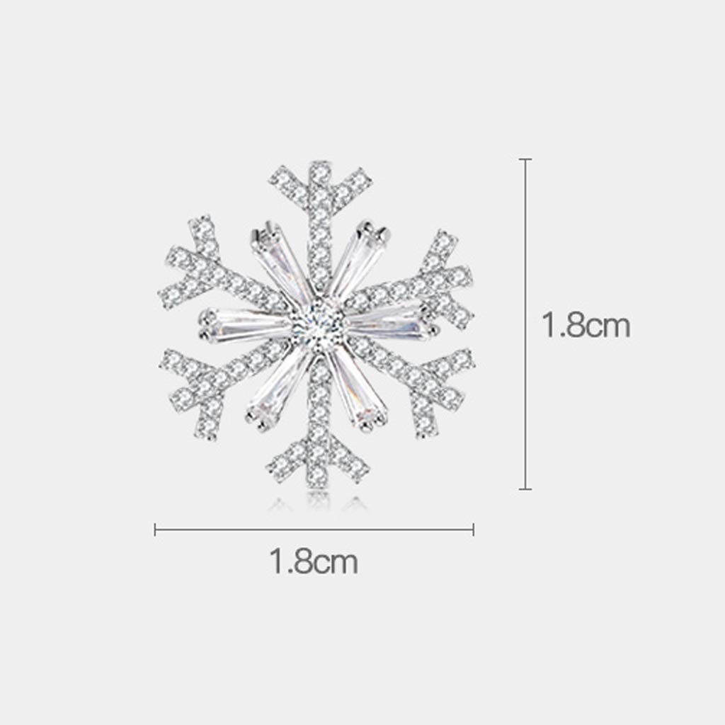 WXKAGF Broszka damska Pin biżuteria kryształowa zimowa broszka w kształcie płatka śniegu Pin elegancka kryształowa broszka przypinki dla kobiet wykwintne broszki