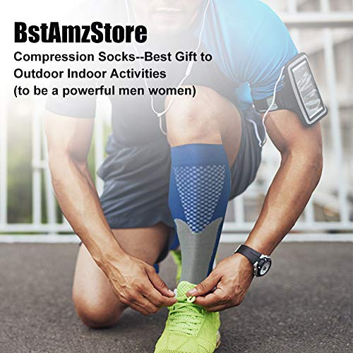 2/3Pairs Compression Socks, 20-30 mmhg Medical Sport Nursing Compression Socks for Men Women Marathon Maternity Pregnancy Flight Shin Splints Edema Varicose Veins(Men8-14in Women8-15in) - Thumbnail 5