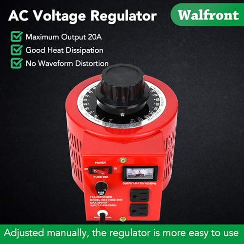 AC Voltage Regulator Transformer 0-130V 20A Single Phase Converter 110V US Plug 2000W2