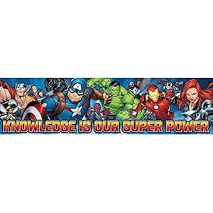 Eureka Marvel Superheroes ‘Knowledge is Our Super Power’ Poster and Classroom Decoration, 12” x 45”