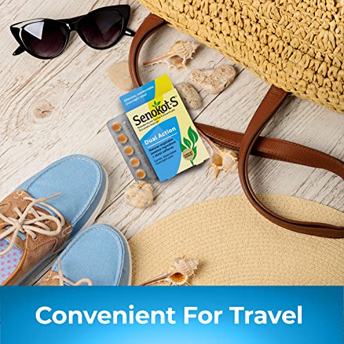 Senokot-S Dual Action Natural Vegetable Laxative Ingredient Plus Stool Softener Tablets, Docusate Sodium, Senna Concentrate, Gentle, Overnight Relief From Occasional Constipation, 60 Ct #TOP5