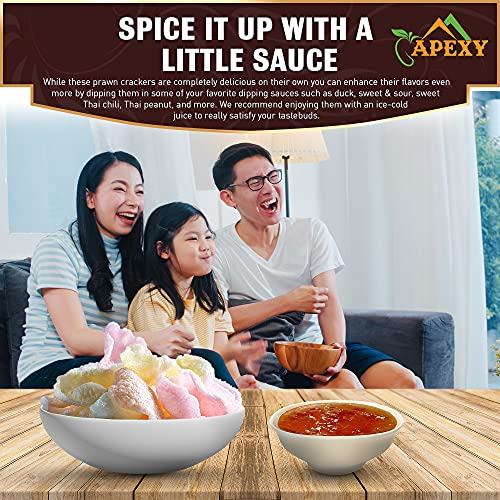 Prawn Chip Uncooked NO MSG ADDED 8oz By APEXY (Muti Color NO MSG ADDED)