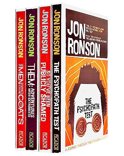 Jon Ronson 4 Books Bundle Collection Set (The Psychopath Test, So You've Been Publicly Shamed, Them: Adventures With Extremists & The Men Who Stare At Goats)