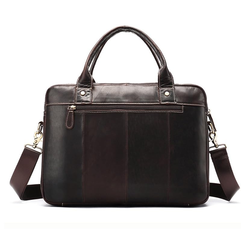Briefcase Horizontal Commuter Bag Business First Layer Cowhide Tote Vintage Oil Wax Leather Men's Bag3