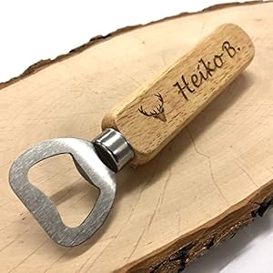 Mr.Zollstock Flaschenöffner Holzgriff mit Gravur
