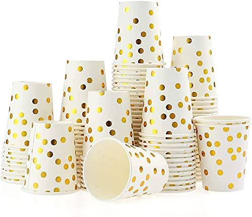 Esyauto - Lot de 100 gobelets jetables en papier de 250 ml pour fête, anniversaire, mariage Cover