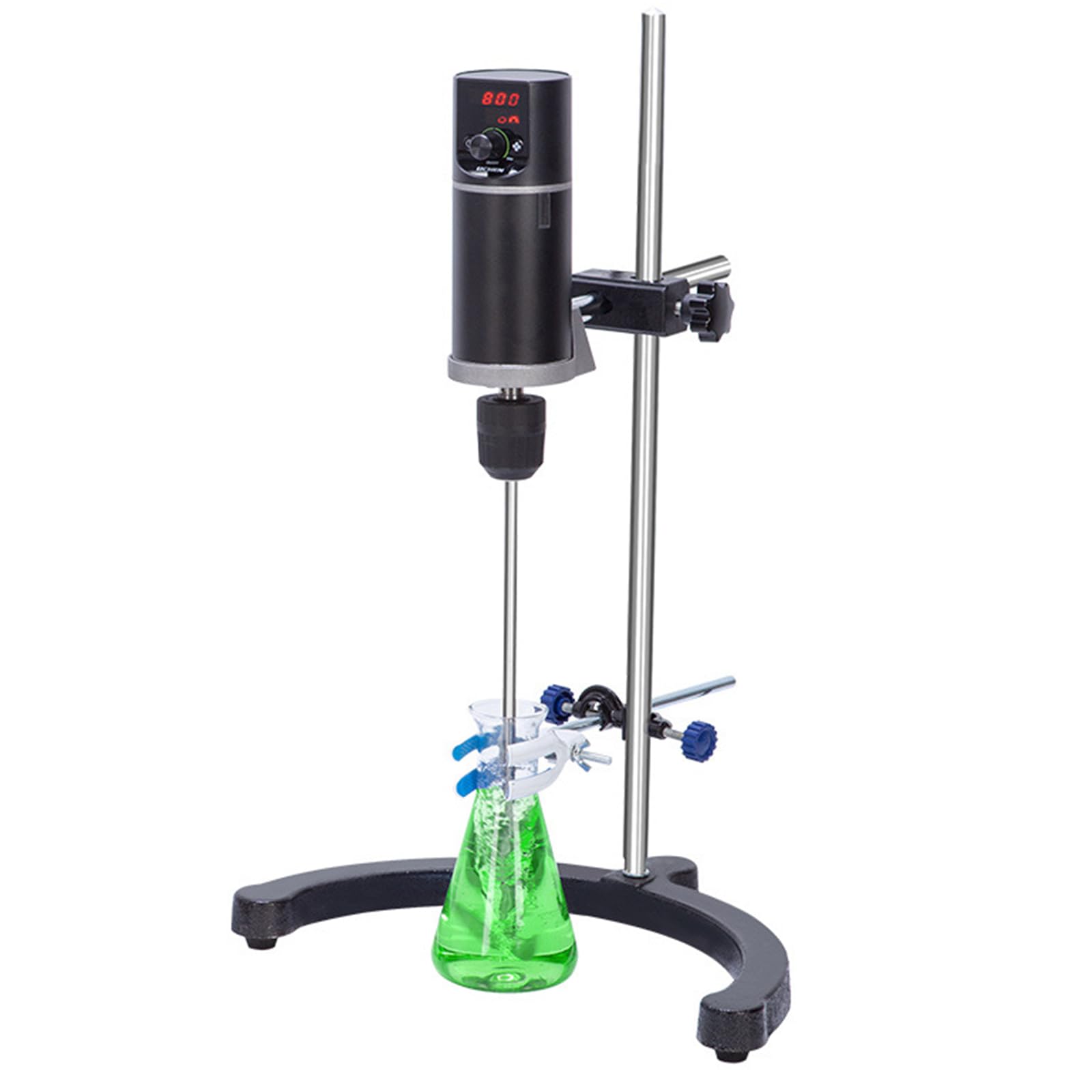 Agitador De Varilla De Laboratorio, Mezclador Digital Eléctrico De 20 L como Máximo, con Varilla Agitadora Y Soporte De Acero Inoxidable, Velocidad Ajustable De 100 a 2000 RPM