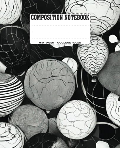 Modern Monochrome: Composition Notebook College Ruled | Abstract Black & White Pattern | 150 Pages | 7.5 × 9.25: Embrace Minimalism Aesthetics & Chic ... for Students, Trendsetters | School, Office