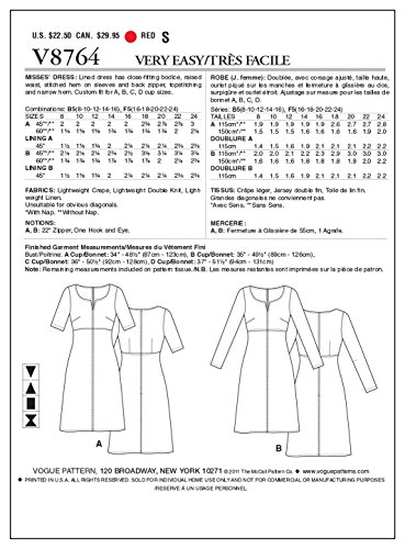 VOGUE PATTERNS V8764 Misses' Dress, Size B5 (8-10-12-14-16) - Thumbnail 3